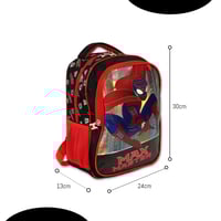 شنطة ظهر شكل ماكس ماستر مع مقلمة لون اسود و احمر