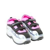 حذاء تزلج جلد بعجلات للاطفال بتصميم مميز لون اسود...