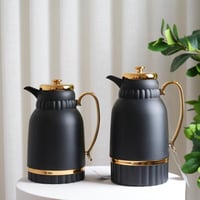 طقم ترامس قهوة وشاي بلون أسود× ذهبي – 1 لتر / 700...