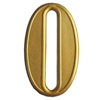 رقم 0 ذاتي اللصق باللون الذهبي مقاس 7.5x12.5 سم