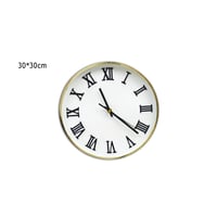 ساعة حائط بتصميم أرقام لاتينية بإطار ذهبي باللون ا...