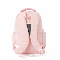 شنطة ظهر مدرسية تولي بتصميم مميز لون ابيض ووردي