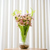 فازة زجاج بتصميم مميز باللون الشفاف مقاس 35 سم