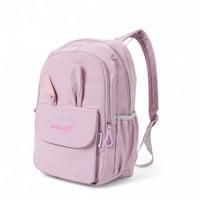 شنطة ظهر مدرسية للبنات بتصميم الأرنب لون وردي جذاب