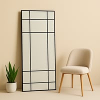 مرايا جدارية بتصميم مميز لون اسود 180x90سم