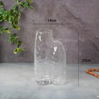 فازة زجاج بتصميم ديكورى أنيق باللون الشفاف مقاس 14...