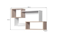 أرفف حائط خشب ماليزي لون أبيض X خشبي مقاس 88x20x52...