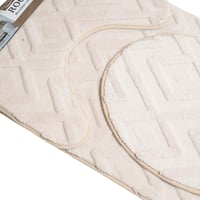 طقم دعاسة حمام بتصميم عصري باللون البيج - 3 حبة