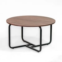 طقم طاولات كنب خشب و معدن بتصميم لون بنى