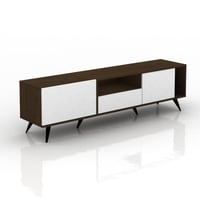 طاولة-تلفاز خشبية بتصميم عصري وأدراج-تخزين