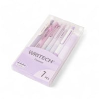 طقم أقلام جل وهايلايتر بنفسجي وأسود رايتك– 7 قطع