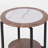 طاولة خدمة خشب بقواعد معدن باللون البني مقاس 45x55...