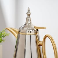 طقم ترامس شاي وقهوة فضي ذهبي فاخر – 2 قطعة