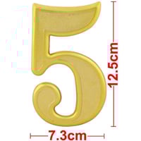 رقم 5 ذاتي اللصق باللون الذهبي مقاس 7.3x12.5 سم