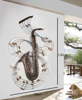 لوحة على شكل ساكسفون و نوتات موسيقية مقاس 78X130 س...