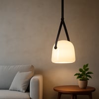 إضاءة معلقة زجاج بتصميم عصري لون أبيض مقاس 15x20x1...