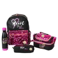 مجموعة شنطة ظهر مدرسية تولي 4 في 1 بتصميم لامع لون...