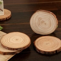 قاعدة اكواب بتصميم خشبي طبيعي ذات أطراف باللون الب...