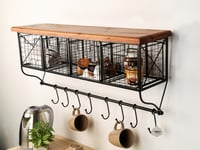 رف جداري كبير لمستلزمات القهوة مقاس - 34 × 20 × 84...