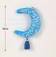 تعليقة بشكل هلال رمضاني مزخرف أزرق - ارتفاع 45 سم-...