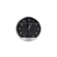ساعة حائط دائرية بعقارب اسود لون فضي و اسود مقاس 3...