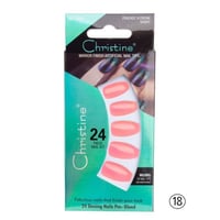 طقم اظافر ملونة ذاتية الصمغ من كرستين لون زهري - 2...