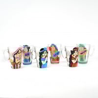 طقم أكواب زجاجي شفاف بعبارة ( حلاوتهم ) مكون من 6...