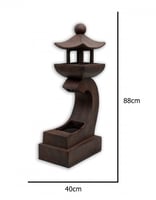 نافورة بتصميم منزل صغير لون بني مقاس 88x40 سم