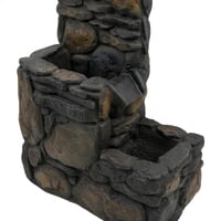 نافورة بتصميم مميز شكل حجر و شمس لون بني مقاس 90x4...