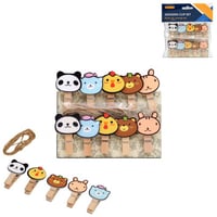 مشابك خشب للديكور بتصميم حيوان بالوان متعددة