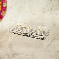 ستاند شموع اكريلك بتصميم الخطوط العربية مقاس 25x13...