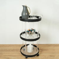 عربة ترولى زجاج لتقديم الحلوى و المشروبات 3 دور بش...