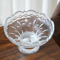 صحن تقديم الحلوي زجاج لون شفاف مقاس 20x15 سم