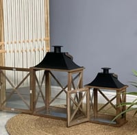 طقم فانوس خشب وحديد