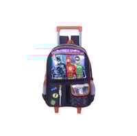 شنطة ترولي مدرسية بتصميم ابطال لون اسود مقاس 13 ان...