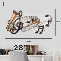 لوحة جدارية حديدية 3 اشكال موسيقية مقاس 90X50 سم