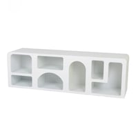 طاولة تلفزيون متعددة الاستخدامات باللون الأبيض مقا...