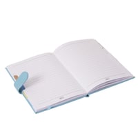 دفتر بغلاف صلب من الجلد الصناعي بلون أزرق – 100 ور...