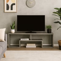 طاولة تلفزيون خشب لون رمادي مقاس 160x30x50 سم
