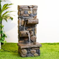 نافورة مياة بتصميم مميز لون بني مقاس 80x33x25 سم