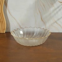 صحن تقديم الحلوي زجاج لون شفاف مقاس 6x22x22 سم