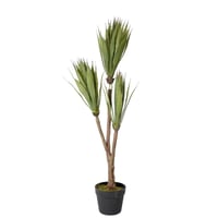 مركن زرع بنباتات صناعية بأوراق رفيعة باللون الاسود...