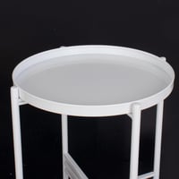 طاولة جانبية معدن بتصميم عصري لون ابيض مقاس 37x46...