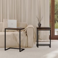 طقم طاولات بتصميم انيق مميز خشبى غامق