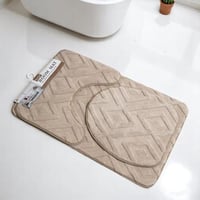 طقم دعاسة حمام بتصميم عصري باللون البني - 3 حبة