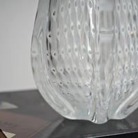 فازة ديكور زجاجية شفافة بتصميم فني أنيق