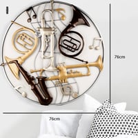 لوحة جدارية حديدية 5 اشكال موسيقية مقاس 76X76 سم