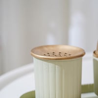 طقم مبخرة هندي معدن بتصميم عصري باللون الاخضر و ال...