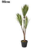 مركن زرع بنباتات صناعية بأوراق رفيعة باللون الاسود...