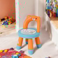 كرسي أطفال بتصميم كرتوني باللون برتقالي x أزرق فات...